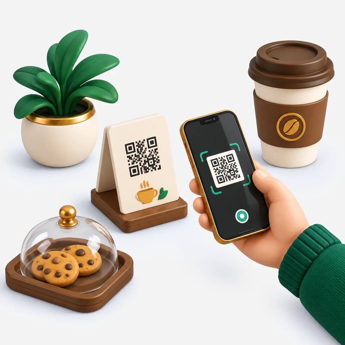 Гость сканирует QR-код на кассе и получает карту